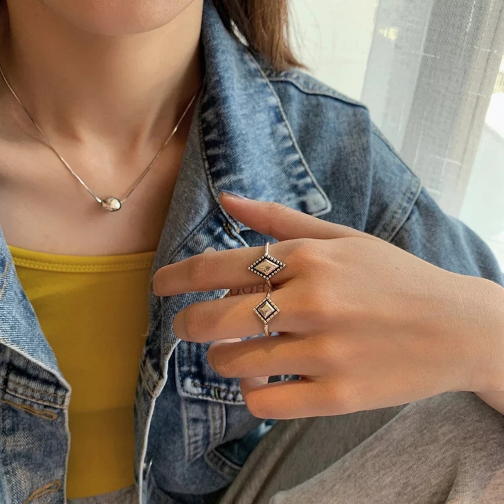 NEW Diamond Shaped Ring | 925 Sterling Silver - Picture 8 of 11